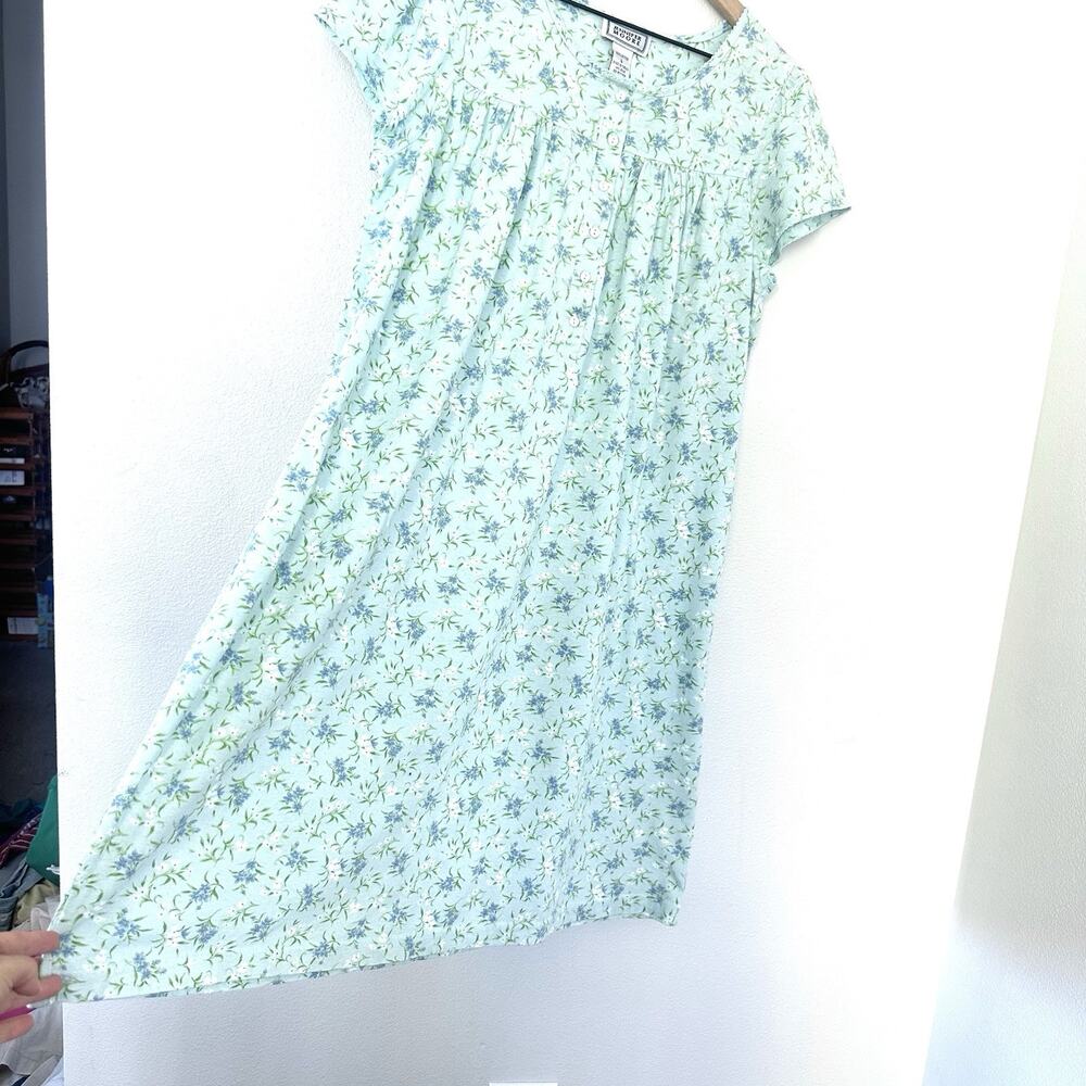 Vintage 90s Jennifer Moore 100% Cotton Nightgown floral Cottage House Dress L - Picture 5 of 11